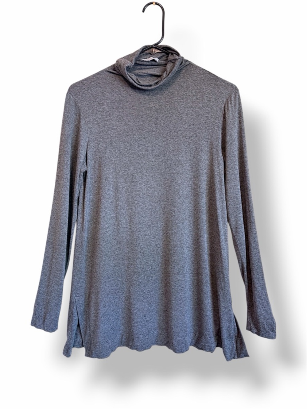 Kinross mockneck Tunic Dress, flowy and stretchy, long sleeve, grey size M